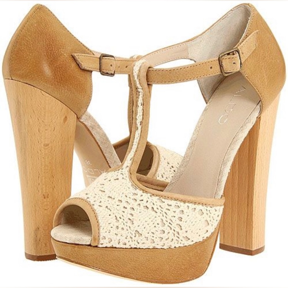 ALDO Krugh Crochet T-Bar Platform Heels